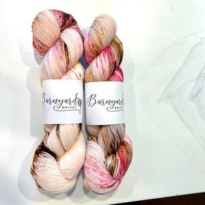 Barnyard knits 2 skeins colorway is dipped in chocolate